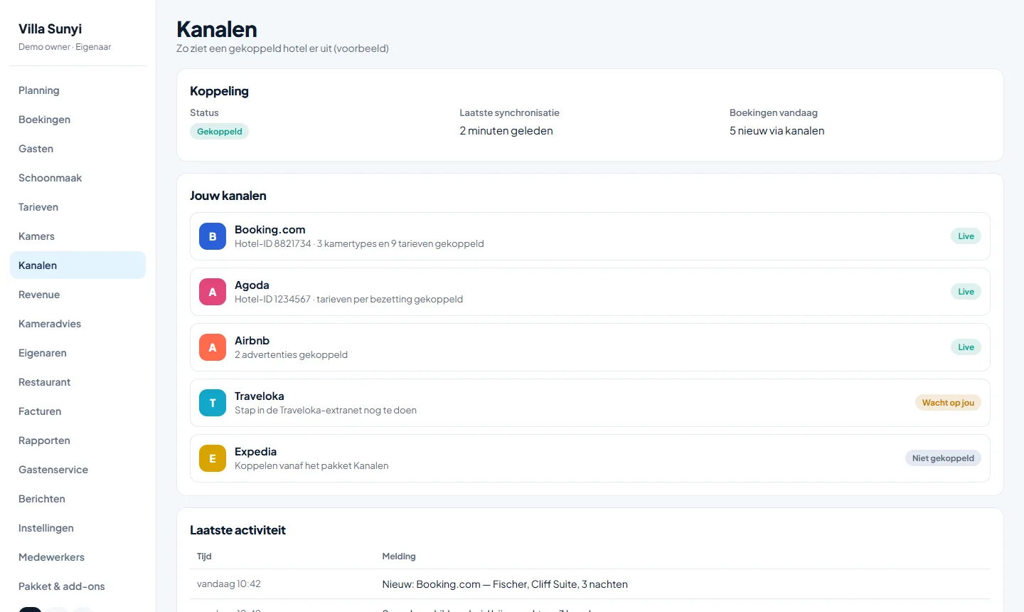 Een kanaalmanager voor Booking.com, Airbnb, Agoda en meer